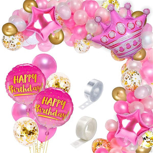 Party Propz Pink Balloons Garland Arch Kit -47Pcs For Happy Birthday Balloon Decoration Girls, Women, Wife/Balloon Garland Kit/Ballon Arch Kit/Pink Metallic Helium Ballons/Ballon Items For Décor