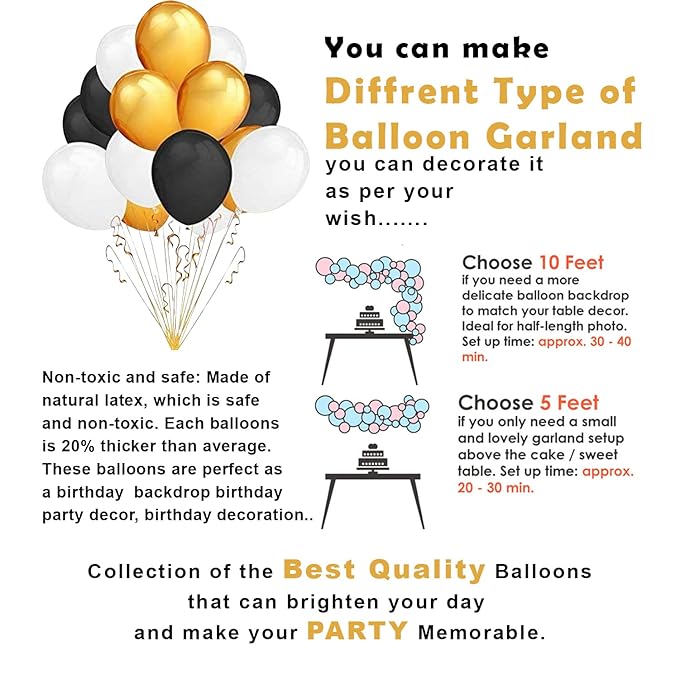 Party Propz Birthday Decoration Items For Husband - 36 Pcs Combo, of Adult Birthday Decoration Items | With Champagne and Cheers Foil Balloon | Birthday Led Lights, Black, Gold, Silver Balloons