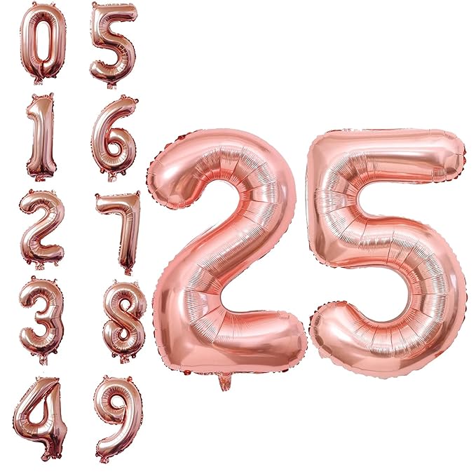 Party Propz 1 Number Foil Balloon - 32 Inch, Number 1 for Birthday Decoration/Rose gold Number 1 Foil Balloon for Kids First Birthday Decoration Items, Anniversary Decoration