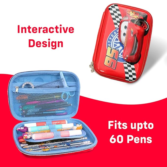 Party Propz Pencil Case for Boys - Car Pouch for Boys for Stationary | Aesthetic Pencil Case for College Students | Stylish Pouches for School | Car Box Pouch for Boys | 2 Mesh Pockets | Multipurpose