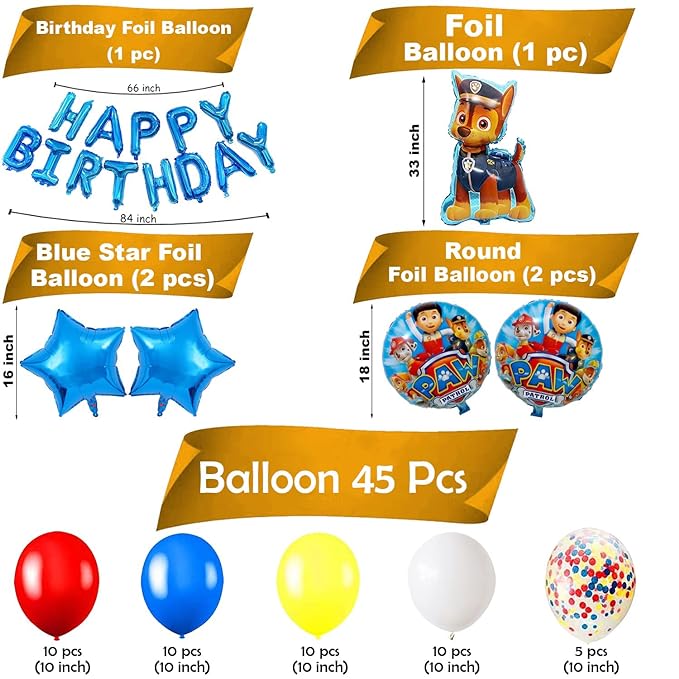 Party Propz Colorful Birthday Decoration Items For Boy-Pack Of 51|Birthday Decoration Kit For Boys|Kids Birthday Decoration Items|Balloons For Birthday|Balloons For Kids|Cartoon Balloons For Kids