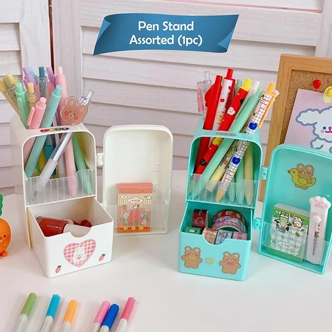 Party Propz Cute Pencil Stand for Kids - Assorted 1 Pc Pen Pencil Stand | Pen Holder Aesthetic | Pen Stand for Kids | Pencil Stand for Kids Return Gift | Cute Pen Stand | Aesthetic Pen Stand Korean