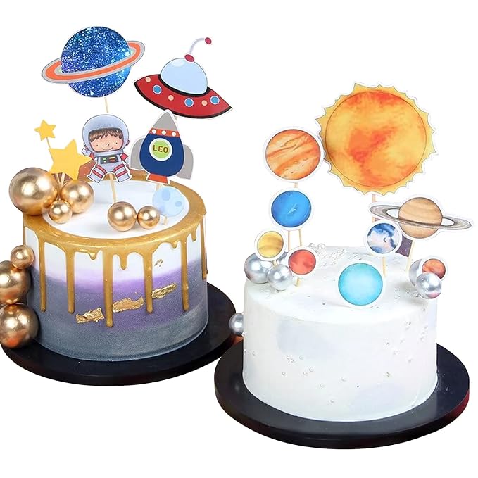 Party Propz Space Theme Cake Topper - Birthday Decoration For Boys | Astronaut Cake Topper | For Astronaut Theme Birthday Decoration | Birthday Cake Toppers | Birthday Decorations Kit For Boys