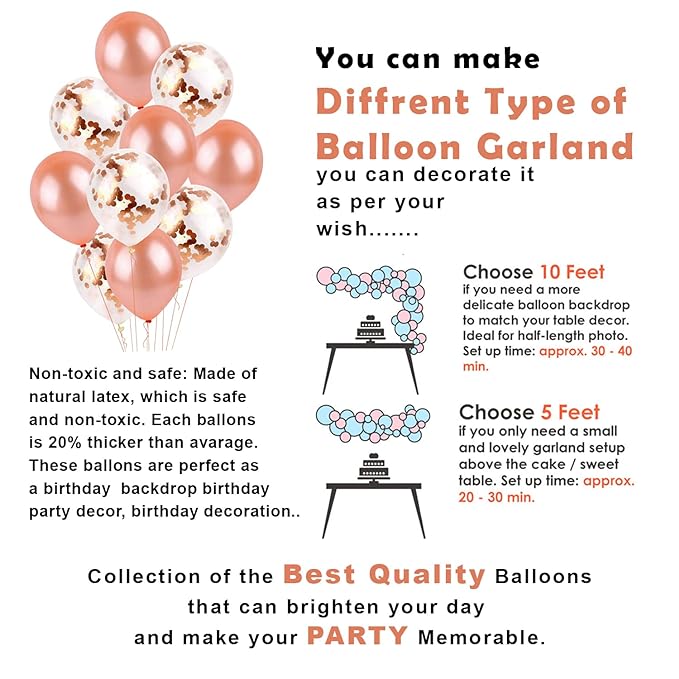 Party Propz 18th Birthday Decorations For Girls - 18 Number, Confetti, Star & Heart Foil Balloons & Metallic Balloon Combo Set Kit - 18th Birthday Decoration Items/ 18 Balloon Number For Girls