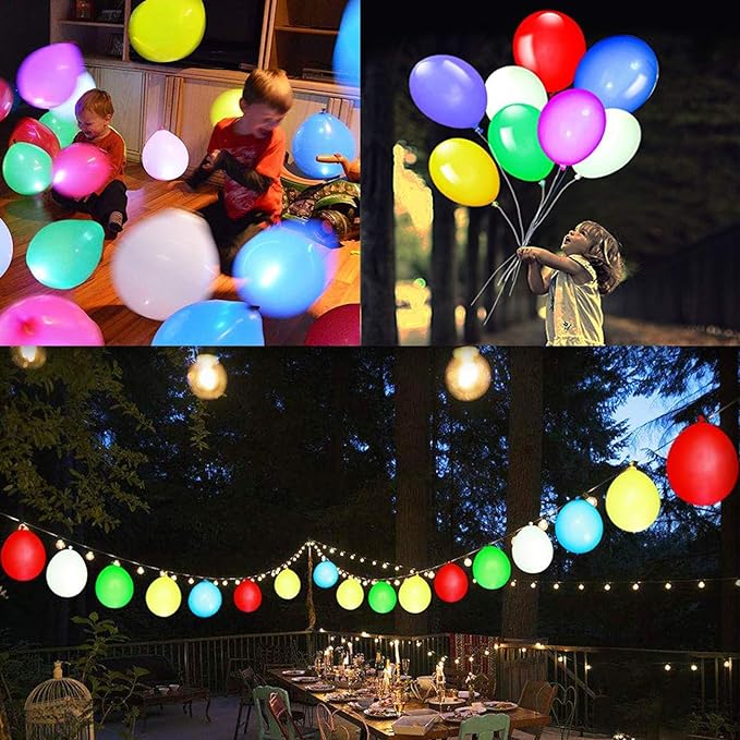 Party Propz Rubber Led Balloons For Birthday Decoration-15Pcs Led Balloons For Birthday/Balloons For Decoration/Multicolour Led Balloon/Led Light Balloon