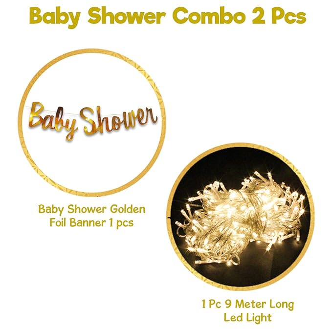 Party Propz Baby Shower Decorations Material Banner with Fairy Led Light Set 2Pcs for for mom to be Gifts/,Maternity, Photoshoot Material Items Supplies