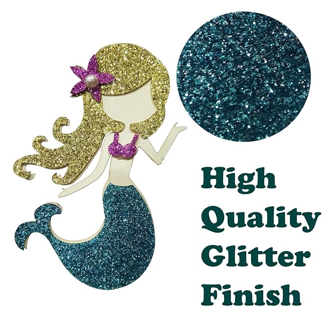 Party Propz Glitter Mermaid Birthday Cake Topper - Happy Birthday Cake Decoration for Under The Sea Themed Birthday Supplies Set fo 7, Multicolor