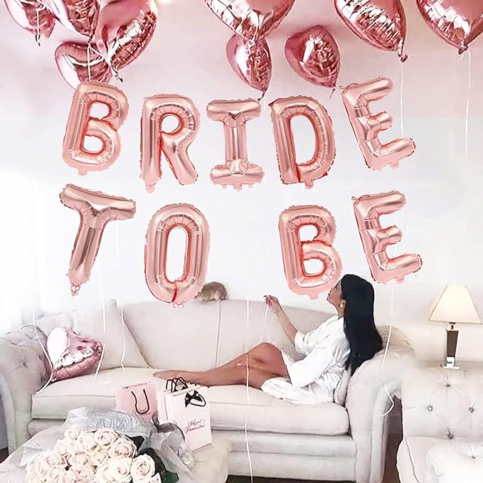 Party Propz Rose Gold Bride to Be Foil Banner (cardstock) - Bride to Be Decoration Set Combo | Bachelorette Party Decorations | Bride to Be Banner | Bride to Be Decoration