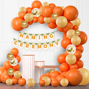 Party Propz Naming/Baptism Ceremony Decoration Kit - 58 Pcs Naming Ceremony Name Reveal Board|Naming Ceremony Banner|Confetti Balloons For Decoration|Pastel Balloons|Golden Balloons For Decoration