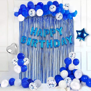 Party Propz Happy Birthday Letters Banner (cardstock) with Foil - Metallic Balloons Foil Curtain Cheers Glass Decoration Kit -29Pcs Set for Adult, 25th, 30th, 40th, 50th Party Supplies