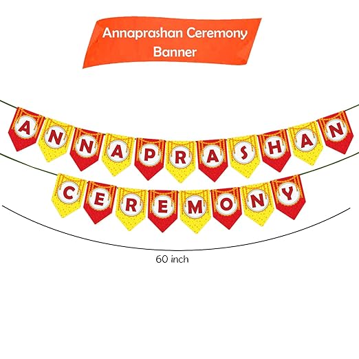 Party Propz Annaprashan Ceremony Banner- 1pc Annaprasana Decoration Backdrop | Annaprashan Ceremony Decoration | Annaprashan Banner | Annaprashan Decoration Items | Annaprasana Decoration Kit