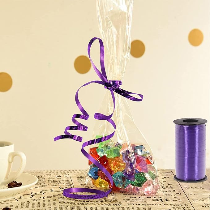 Party Propz Purple Balloon Curling Ribbons - 100Mtr For Wedding Birthday Gift Party/Rubber Balloons Decoration Items,Multi