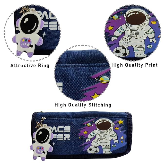 Party Propz Pencil Pouch for Boys - Space Theme Pencil Pouches for Stationary | Aesthetic Pencil Case for College Students | School Pouch for Boys Stylish | Cute Pen Pouch for Boys Korean Bag