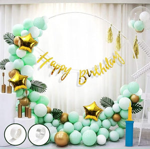 Party Propz Green Birthday Decoration Kit - 43 Pcs Set, Birthday Decoration Items For Boy, Girl | Happy Birthday Banner(Cardstock) | Green Metallic Balloons | Arch Strip, Balloon Pump For Decoration