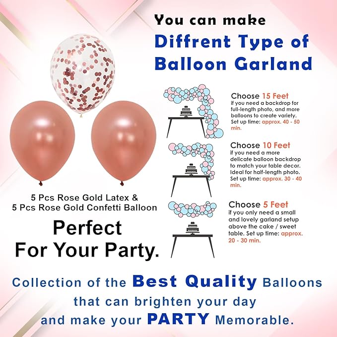 Party Propz 2nd Birthday Decoration Items For Girls -15Pcs Rose gold No. 2 Foil Balloon,Star & Heart Foil Balloons,Confetti Ballon- Bithday. Decorations For Girl/ 2nd Birthday Decorations