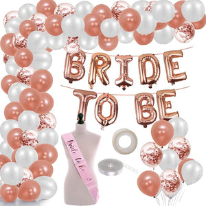 Party Propz Bride To Be Decoration Set - 76 Pcs, Bridal Shower Decorations | Sash, Balloons, Arch Tape, Glue Dot | Bachelorette Party Decorations | Spinster Party Decorations | Bride To Be Accessories