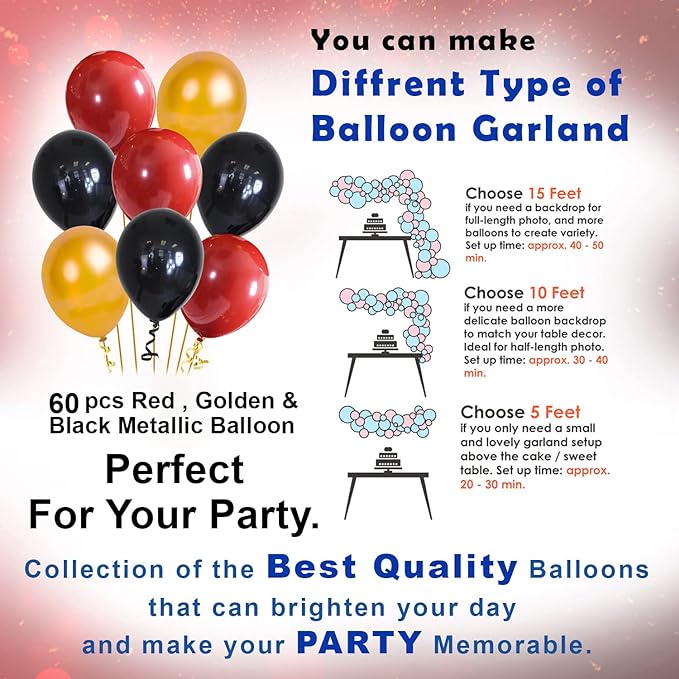 Party Propz Happy Birthday Decoration Set - For Husband Wife Girlfriend - 71Pcs Packets - Birthday Banner (cardstock), Heart Foil Ballons, Metallic Balloon, Led Lights - Birthday Decorations Items