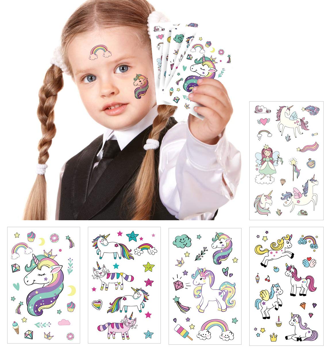 142 Pcs Cute Japanese Temporary Tattoos for Kids 8 sheets Party Supplies  Party Favors Cartoon Tattoos Stickers For Kids