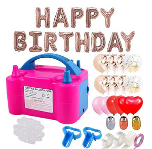 Party Propz Electric Balloon Pump Machine- Huge Combo of 103 Pcs, Air Pump for Balloon | Air Balloon Pump with Curling Ribbon | Balloon Machine Air Pump | Birthday Decoration Kit | Balloon Inflator Pump