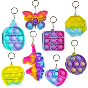 Party Propz Pop It Pop Keychain - Return Gifts for Birthday Party for Kids | Pop it Keychain Fidget Toys for Kids | Stress Relief Bubble Key Ring for Kids and Adults | Pop it Key ring