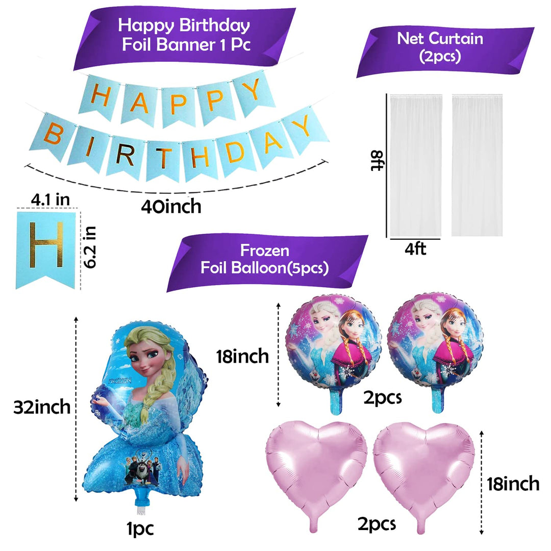 Party Propz Frozen Theme Birthday Decorations - Cute 62Pcs Birthday De ...