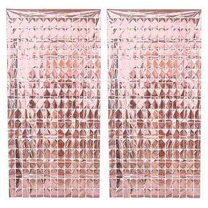 Party Propz Rose Gold Foil Curtains for Birthday Decoration -2Pcs Foil Curtain for Decoration - Rose Gold Birthday Decoration, Anniversary Decoration Items for Home, Bachelorette, Bridal Shower