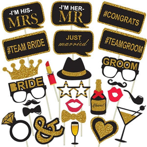 Party Propz Bachelorette Party Props-Pack Of 25 Pcs,For Bachelorette Party Decorations|Bride To Be Props For Bachelorette Party|Bachelorette Party Decorations For Groom,Bride|Photobooth Props