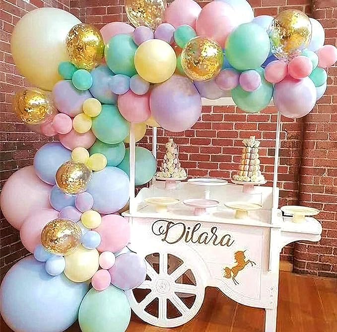 Party Propz Pastel Balloons For Birthday Combo Kit - Latex Multicolor Pastel Balloons For Birthday - 67Pcs Hydrogen Balloons For Birthday Candy BalloonsCandyland Baby Shower Balloons &Curtains