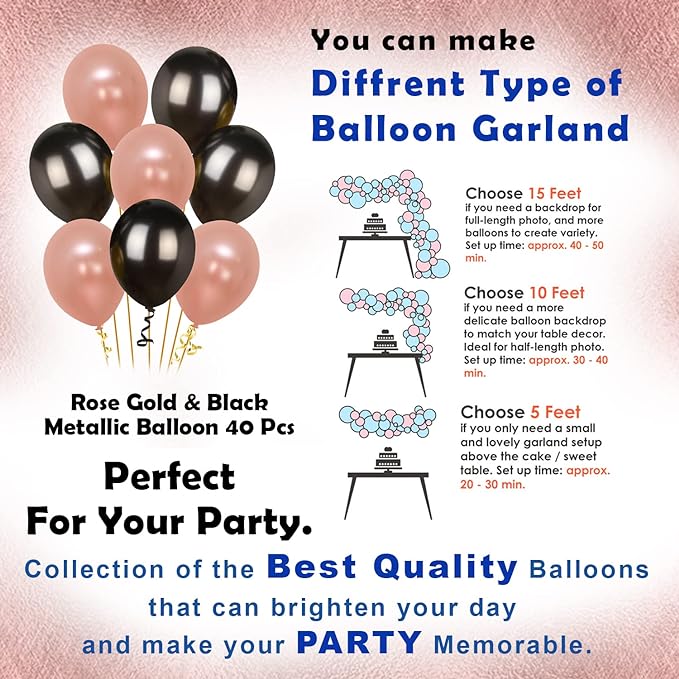 Party Propz Bride to Be Decoration Set Combo - 46Pcs Rose Gold Bachelorette Party Decorations | With Net Curtains, LED Light and Metallic Balloons | Bride to Be Headband | Bride to Banner (Cardstock)