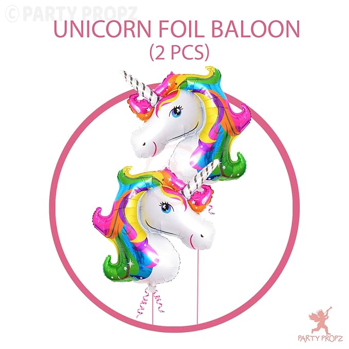 Party Propz 2Pcs Unicorn Foil balloons 43" size For Unicorn Birthday Supplies Or Unicorn Theme
