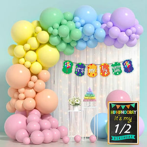 Party Propz Half Birthday Decoration Combo - 58Pcs Items Set For Half Year Birthday Decorations - 1/2 Birthday Decorations For - 6 Month Birthday Decoration- Half Way To One