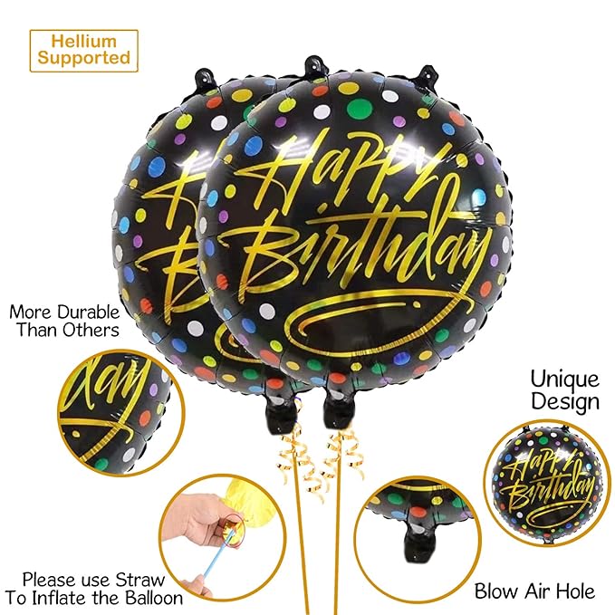 Party Propz Happy Birthday Foil Balloon Party Decoration Combo For Adult, Friends, Husband, Boy friend, Wife (Multicolour) - 7 Pcs