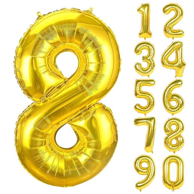 Party Propz Number 1 Foil Balloon - 32 Inch gold Foil Balloon for Birthday Decoration items | Anniversary Decoration items | Balloon Decoration | Number Balloons for Party | 1 Number Foil Balloon Big