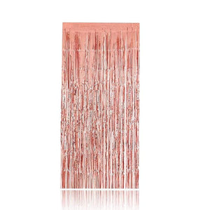 Party Propz 3 ft X 6 ft 10 inches Rose Gold Metallic Tinsel Foil Fringe Curtains for Birthday Wedding Engagement Bridal Shower Baby Shower Bachelorette Holiday Celebration Party Decorations (Set of 1)