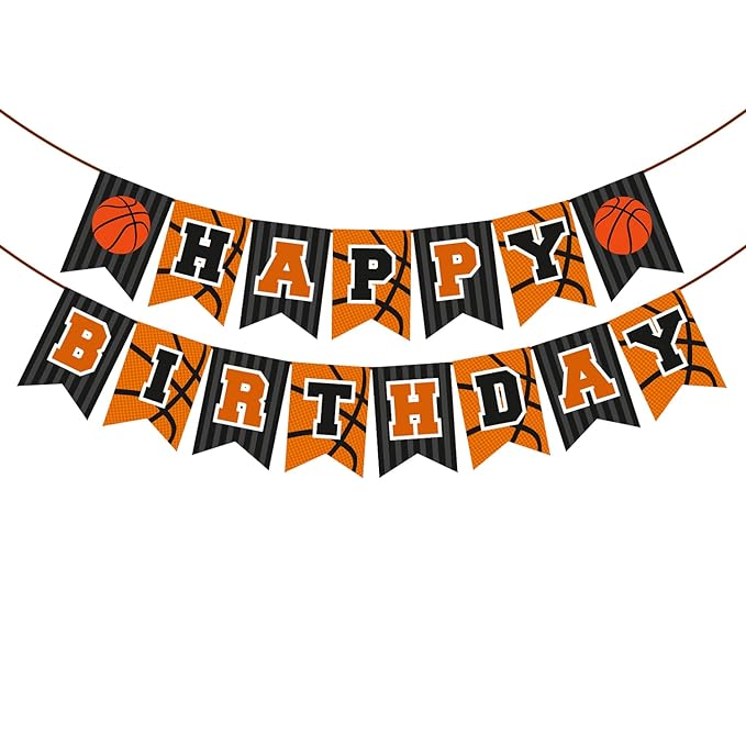 Party Propz Basketball Birthday Decoration Items- 1Pc | Birthday Banner For Boys, Girls | Happy Birthday Banner Basketball | Sports Theme Birthday Decoration | Birthday Decoration Items Red And Black