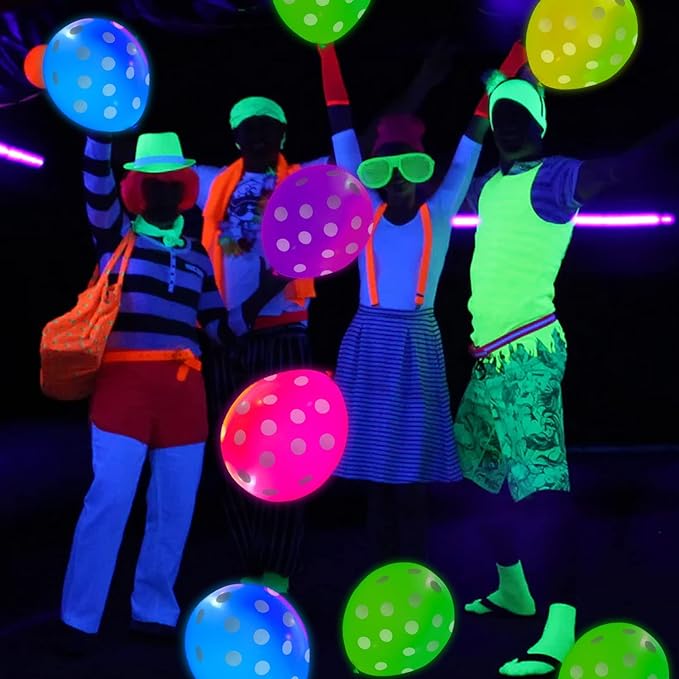 Party Propz LED Balloons For Birthday Decoration - 12 Pcs, Polka LED Balloons For Party | Glow Balloons | Birthday Decoration Items | Birthday Balloons For Decoration | Multicolor Party Balloons For Decoration