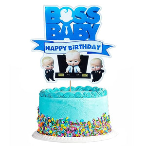 Party Propz Boss Baby Theme Birthday Decoration-1Pc Boss Baby Birthday Cake Topper|Toppers For Cake Decoration|Baby Boss Theme Birthday Decoration|Cake Topper|Boss Baby Theme Decorations 1St Birthday