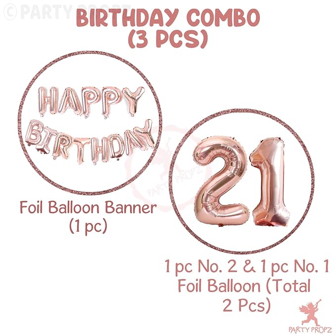 Party Propz Happy Birthday Banner - Rose Gold Happy Birthday Banner (cardstock) | Birthday Banner | Happy Birthday Decoration | Happy Birthday Banner For Girls | Birthday Decoration Items