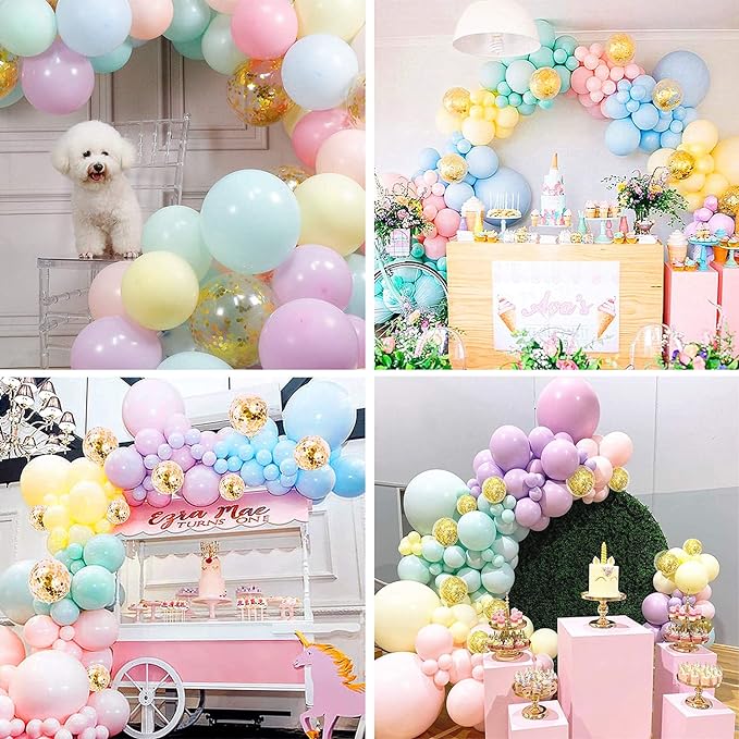 Party Propz Pastel Balloons For Birthday Combo Kit - Latex Multicolor Pastel Balloons For Birthday - 67Pcs Hydrogen Balloons For Birthday Candy BalloonsCandyland Baby Shower Balloons &Curtains
