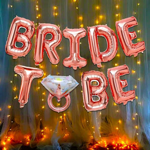 Party Propz Bride To Be Decoration Set Combo -2Pcs Bachelorette Party Decorations | Bride To Be Foil Balloons And Led Light | Bridal Shower Decorations Kit | Bride To Be Banner (cardstock)