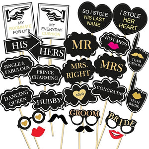 Party Propz Photobooth Bachelor Photo Props (Multicolor)-Pack Of 26 Photo Booth Props For Bridal Shower|Photoshoot Props For Wedding|Bachelor Photobooth|Wedding Photobooth,Bachelor Party Props