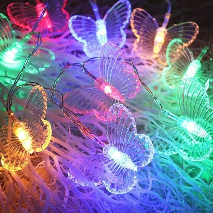 Party Propz Butterfly Lights for Decoration - 14 Feet, 14 Led Fairy Lights Decorations for Home | Christmas Lights for Home Decoration | String Lights for Kids Room | Cute Lights for Room Decor