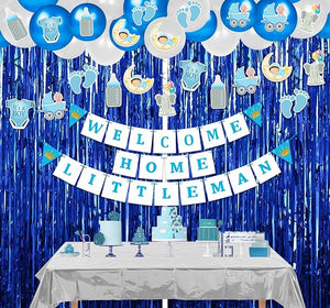 Party Propz Welcome Home Decoration Kit- Big 48Pcs Baby Boy Welcome Home Decoration Kit | Welcome Baby Boy Decoration Banner (cardstock) | Baby Boy Welcome Decoration Items, Its A Boy Decoration Items