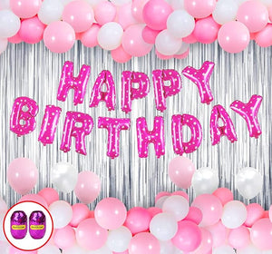 Party Propz Happy Birthday Decorations For Girls - 44pcs Birthday Decoration Items | Birthday Decoration Items For Men | Happy Birthday Banner (foil) With Ribbons | Birthday Decoration Items For Women