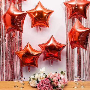 Party Propz Valentines Day Decoration Items - Pack of 5 Valentines Balloons with Red Star Shaped Foil Balloons for Decoration for Girlfriend, Boyfriend, Husband - Anniversary, Wedding Decoration