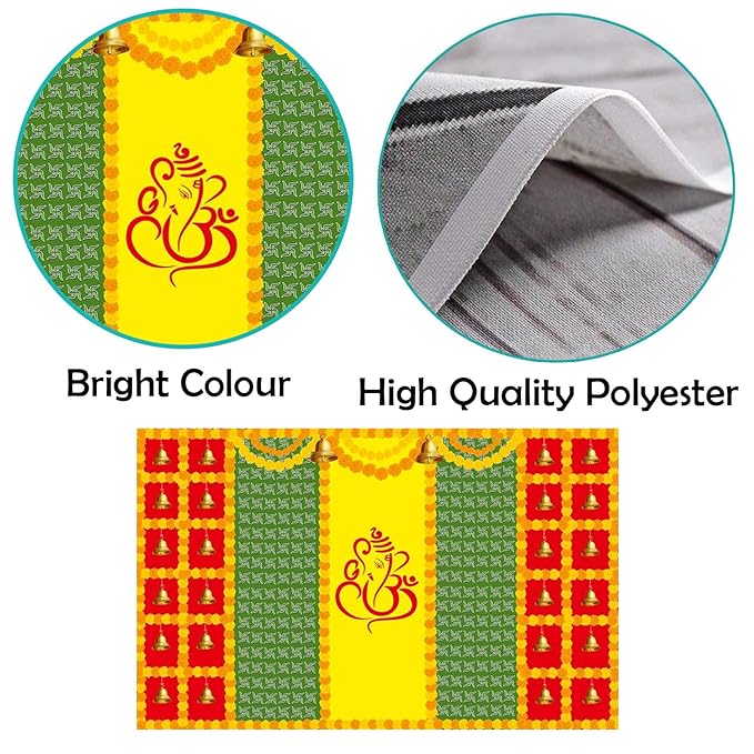 Party Propz Backdrop for Pooja Decoration - 1 Pc Mehndi Decoration Items | Traditional Backdrop | Backdrop Cloth for Decoration | Haldi Decoration Items for Marriage | Backdrop for Pooja Decoration