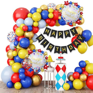 Party Propz Happy Birthday Decoration Kit - Huge 63pcs Multicolor Birthday Decoration Items | Balloon Decoration For Birthday | Birthday Decoration Items For Boys | Birthday Decoration Items Cartoon