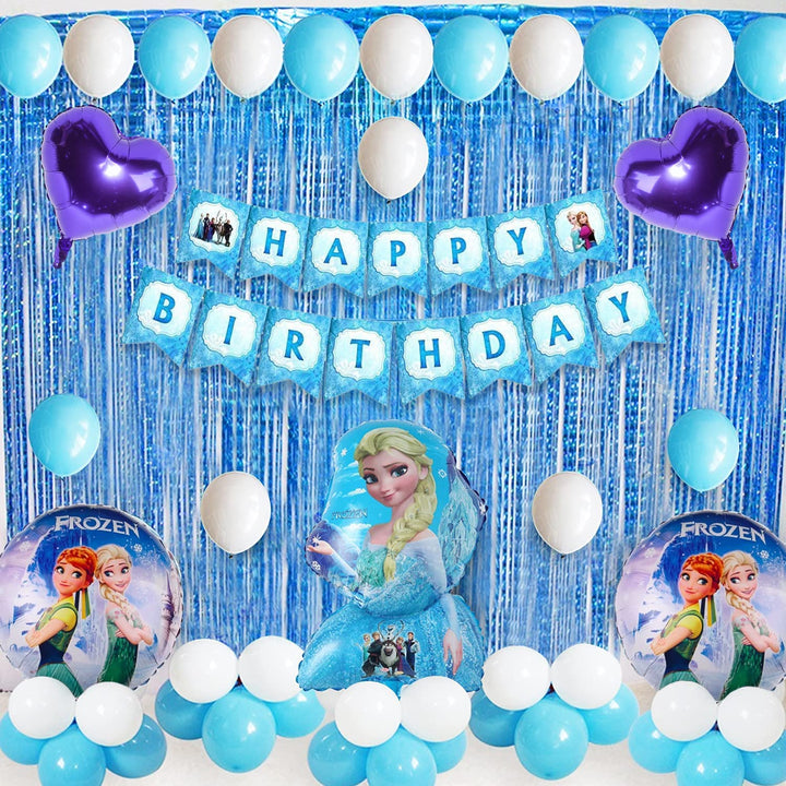 Party Propz Frozen Theme Birthday Decorations - 38 Pcs Birthday Decorations for Girls | Elsa Theme Birthday Decorations for Kids | Princess Birthday Decoration Items for Girls